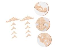 PLAFOPE 10pcs Wooden Carved Applique for Furniture Door Cabinet Decor Natural Wood Material with Fine Polishing and Practical Bed Carving Applique Decals for Home Decoration