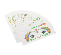 PLAFOPE 12 Sheets St Patricks Day Face Tattoo Stickers Glitter Shamrock Temporary for Adults Irish Festival Birthday Party Parade Holiday Decorations