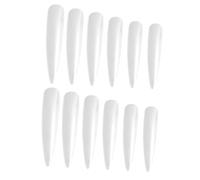 PLAFOPE 120PCS False Nail Tips Long Pointed Fake Nails 12PCS per Pack 10 Packs Set for Stage Performance and Manicure Practice