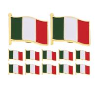 PLAFOPE 12pcs Iron Enamel Finish Italian Flag Lapel Pins with Butterfly Clasp, Expressive and Practical Brooches for Italy Theme Party Decorations, Elegant Design and Unique Shape