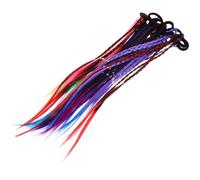 PLAFOPE 12pcs Long Ponytail Extension Hair Pieces Women's Braided Hair Extensions Elastic Band for Wedding Party