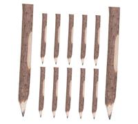 PLAFOPE 12pcs Natural Wooden Twig Pencils with Bark Log Pencils for School Art Drawing Office Supplies Party Favors