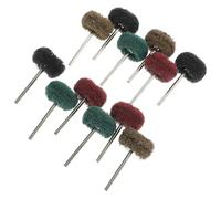 PLAFOPE 12pcs Nylon Fiber Abrasive Buffing Wheels Set with 3mm Shank, Drill Polishing Pads for Aluminum Wheel Polish and Surface Grinding, Multi-color Mini Polishing Brush Kit for Rotary