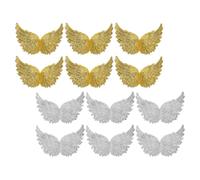 PLAFOPE 12pcs Plastic Angel Wings Cake Toppers for Birthday and Creative Projects, Mini Wing Decorations with Compact Design and Versatile Use, for DIY Crafts and Party Supplies