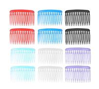 PLAFOPE 12pcs Plastic Wave Side Hair Combs for Women Vintage Style Clips with Twisted Teeth Strong Hold Classic Hair Slide Combs for Daily Use Color