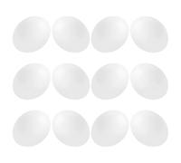 PLAFOPE 12pcs Realistic Plastic Simulation Bird Eggs for Hatching and Decoration Solid Unpainted Faux Eggs Suitable for Parrots Finches Pigeons Portable Mini Nest for Breeding Supplies