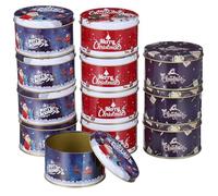 PLAFOPE 12pcs Small and Delicate Tinplate Candy Boxes for Fruits and Small Trinkets, Desktop Decors for Christmas Festival Supplies and Festive Sweet Holders Random Color