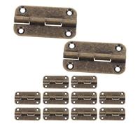 PLAFOPE 12pcs Small Ornamental Hinges for Wooden Boxes Antique Bronze Cabinet Hardware Smooth Operating Decorative Small Hinges for Jewelry Boxes and Old-Fashioned Furniture