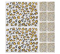 PLAFOPE 12pcs Temporary Leopard Tattoos with Sparkling Gold Foil and Black Transfer Paper, Gentle Adhesive Suitable for Skin Types, Realistic Leopard Print Design for Halloween and Events