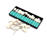 PLAFOPE 12Pcs Wool Nail Grinding Heads Set Manicure Buffing Burrs Bit for Nail Polishing Beige Wool Grinding Bits Suitable for Professional Care and Salon Use