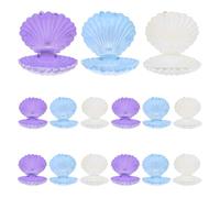 PLAFOPE 15pcs Seashell Candy Boxes for Sweets Party Favor Containers, Elegant Pp Material, Compact and Portable Storage, for Home and Travel Wedding Party Treats