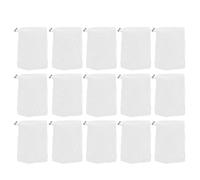 PLAFOPE 15pcs White Exfoliating Mesh Soap Bags with Lock Reusable Foam Net Soap Saver Pouch for Shower and Bath Creates Rich Lather Quick Drying Prolongs Life