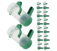 PLAFOPE 16pcs Automatic Bird Water Dispenser for Cage Plastic Small Animals Water Feeder for Budgie Cockatiel Parakeets Parrots Lovebirds