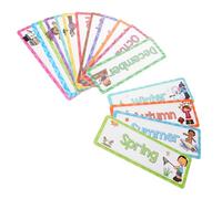 PLAFOPE 16pcs English Seasonal and Monthly Flash Cards for Kindergarten Educational Decor for Classroom and Home Enhance Vocabulary and Language Skills Interactive Cognitive Learning