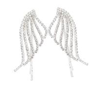 PLAFOPE 1pair Silver Rhinestone Inlaid Hairpin Fashion Wing Headdress for Women Elegant Hair Clip for Weddings Parties and Daily Wear
