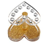 PLAFOPE 1pc Heart-shaped Nail Art Pen Holder Golden Stand for Nail Brushes and Gel Pens and Tool for Easy Organization and Prevention