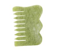 PLAFOPE 1pc Massage Comb Skincare Tools Chinese Massage Tool Facial Tool Jade Scalp Massager Trigger Point Massager Tool Hand Made Hair Comb Face Massage Tools Xiuyan Jade Light Green