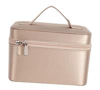 PLAFOPE 1pc Portable Organizer Handbag for Cosmetics Fashionable Large Capacity Travel Makeup Bag Mirror Pu Toiletry Pouch for Women