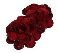 PLAFOPE 2 Pair Detachable Rhinestone Flower Shoe Clips for Brides Handmade Red Rose Shoe Buckles Removable Shining Charms Prom Party Decoration