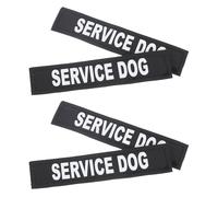 PLAFOPE 2 Pairs Reflective Dog Vest Harness Chest Straps with Creative English Words Design, Pu Material Decoration for Pets Clothing, for Daily Wear and Jogging