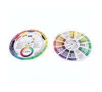 PLAFOPE 2 Pcs Creative Nail Art Color Wheel Mixed Card Paper Visual Tool Teaches Color Relationships Two Sided Wheel for Colored Mixing Learning and Professional Women
