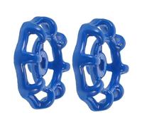 PLAFOPE 2 Pcs Metal Faucet Valve Wheel Handle Replacement Blue Cast Steel 64mm Diameter Suitable for Hose Bibs and Garden Faucets