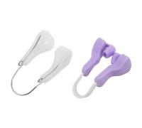 PLAFOPE 2 Pcs Nose Shaper Clips for Women Soft Silicone Nose Pinchers for Sleep and Snoring Reduction Multifunctional with Daytime White and Nighttime Purple Designs