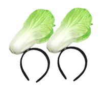 PLAFOPE 2 Pcs Simulation Chinese Cabbage Headband Light Green Food Headband for Adults Stable Hold Hair Hoop for Halloween Party Cosplay Unique Funny Vegetable Headwear