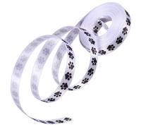 PLAFOPE 2 Rolls Black Dog Paw Print Ribbon for DIY Crafting and Wrapping 1cm Wide Polyester Ribbon 4.5 Meters Each for Pet Lover Presents and Decorations