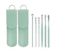 PLAFOPE 2 Sets Stainless Steel Ear Wax Cleaning Tools Kit with 6 Multi-Function Ear Pickers Each Set for Daily Family Use and Travel Convenient to Keep