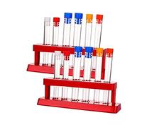 PLAFOPE 2 Sets Test Tube Rack Kit with Cork Stoppers Laboratory Tube Holder for School Chemistry Lessons and Scientific Experiments Lightweight Plastic Storage Stand in Random Color