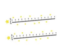 PLAFOPE 2 Sheets Star Design Height Growth Chart Wall Sticker for Children's Rooms, PVC Material with No Peculiar Smell and Fine Picture Quality, Height Measuring Wall Décor for Nursery