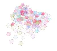 PLAFOPE 200Pcs Acrylic Flower Bead Caps and Petal Spacer Beads Set, Mixed Gradient Colors with Gold Edges, DIY Floral Jewelry Supplies for Necklace, Bracelet, and Hair Accessories Crafting