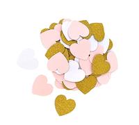 PLAFOPE 200PCS Love Heart Confetti Set Pink White Golden Mini Decorative Confetti for Wedding Birthday Anniversary Parties Safe Fun Party Decorations