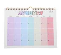 PLAFOPE 2026 Hanging Wall Calendar Monthly Planner Cartoon Letters, 12-Month Coil-Bound Paper Calendar for Office and Home Scheduling