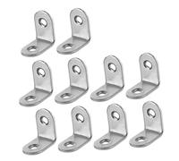 PLAFOPE 20pcs 2mm Thick Stainless Steel 25mm L Shape Angle Brackets with 40pcs 4x16mm Screws, 90 Degree Right Angle Brackets for Furniture and Shelf Fixing, Silver Corner Braces for Home