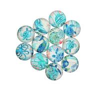 PLAFOPE 20pcs Assorted Colour Glass Fish Pattern Patches for DIY Jewelry Design and Vase Decoration, Decorative Gemstone Glass Stickers Marine Fish Pattern, Wide Application Random Color