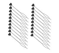 PLAFOPE 20pcs Black Heart-shaped Hair Ponytail Loop and Braid Beader Tool Set for French Twist Hair Pins and Braiding Beads Threader Accessories for Salon and Home Styling