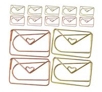 PLAFOPE 20pcs Envelope Shape Paper Clips Cute Metal Document Organizing Clips Planner Bookmarks for Office School Wedding Decoration Rose Gold Gold