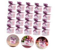 PLAFOPE 20pcs Pink Hexagonal Paper Candy Boxes with Ribbon Bowknot Premium Gift Containers for Wedding Shower Birthday Graduation Multi Functional Chocolate Favor Holders