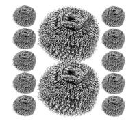 PLAFOPE 20pcs Powerful Cleaning Steel Wool Cleaning Ball Scrubber Metal Scouring Pads Steel Wire Pot Scrubber Dish Washing Metal Silver