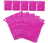 PLAFOPE 20pcs Satin Drawstring Bags for Wig Storage and Hair Extension Holder Anti-static Multipurpose Travel Pouches Smooth Satin Fabric Protecting Hair Accessories Portable Rose Red