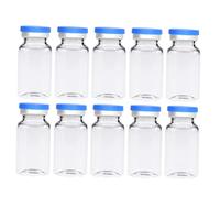 PLAFOPE 20Pcs Transparent Vials Clear Flat Bottom Bottles with Caps for Lab Sample and Cosmetic Use