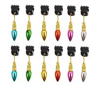 PLAFOPE 24pcs Bell Beard Pendant Clip Beard Ornaments Reusable Easy to Attach Stylish Creative Plastic Clips for Men Grandfather Christmas Tree Decoration Random Color