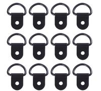 PLAFOPE 24pcs Black D Ring Picture Hangers Rustless Iron and Stainless Steel Frame Hanging Hooks for Framed Postcards and Cross-Stitch in School Or Office