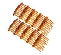 PLAFOPE 24Pcs Dark Coffee Plastic Wave Side Hair Combs with 17 Teeth Small Vintage Bridal Veil Combs for Women’S Fine Thin Hair Wedding Twist