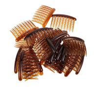 PLAFOPE 24pcs Plastic Bridal Hair Clip Combs with Teeth Straight Wave Side Twist Clips for Women Fine Thin Hair Strong Grip Veil Combs for Wedding Updos and Formal Hairstyles