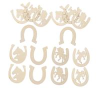 PLAFOPE 24pcs Unfinished Wooden Horseshoe Cutouts DIY Craft Supplies for Painting Decoration Fine Workmanship Wood Slices for Parties Weddings Home and Office Art Projects