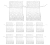 PLAFOPE 25pcs White Organza Bags Drawstring Mesh Pouch Small Fine Mesh Bag Goodie Wrap Pouch for Christmas Party Favor Jewelry Sachet with Breathable Easy-clean Material