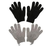 PLAFOPE 2pairs Bath Gloves Exfoliating Gloves Body Scrub Exfoliator Mitts for Women Men Easy Cleaning